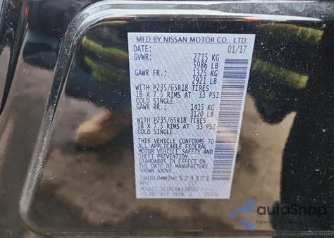 2017 Infiniti Qx60 из США, поврежденный, VIN 5N1DL0MM2HC523371